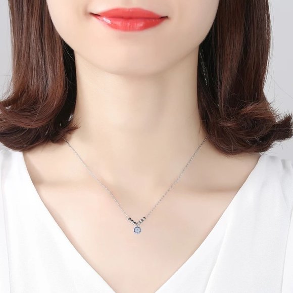 14k Gold Sapphire Diamonds Blue Eye Beads Sterling Silver Necklace - Picture 6 of 10